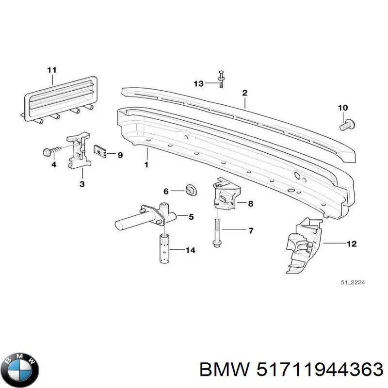 Guardabarros interior, aleta delantera, izquierdo para BMW 5 (E34)