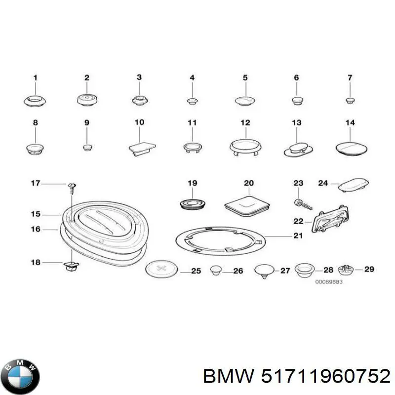 51711960752 BMW cojin de elevacion inferior (gato)