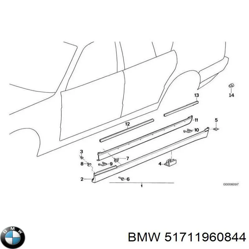 Comprar 51711960844 BMW Rejilla derecha de limpiaparabrisas