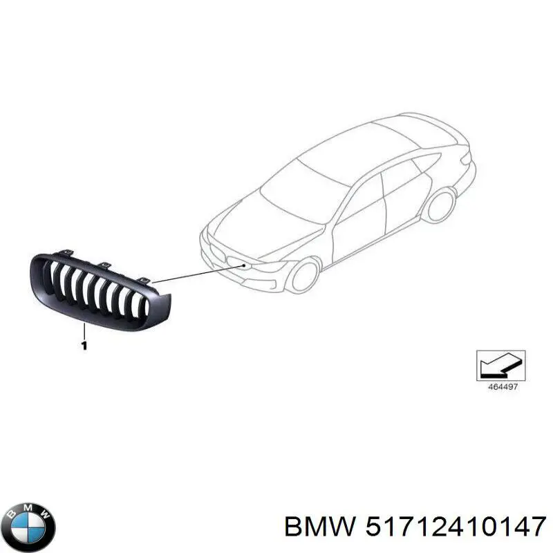 Rejilla delantera BMW 51712410147 precio, desde 63,30 EUR