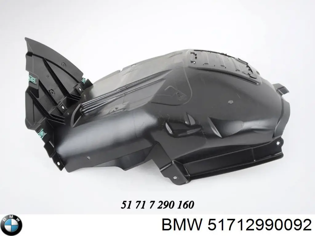 51712990092 BMW guardabarros interior, aleta delantera, derecho delantero