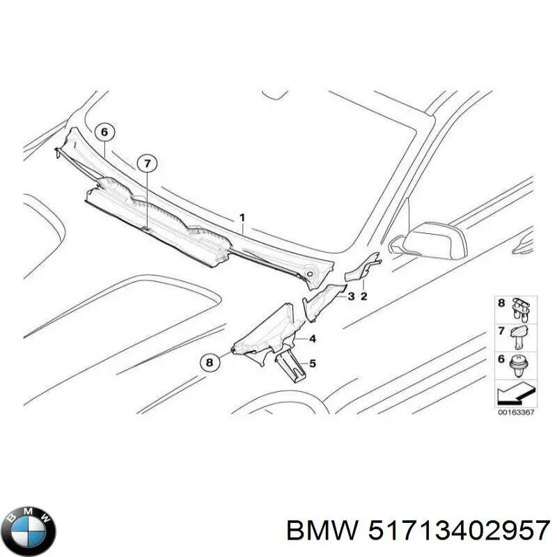 51713402957 BMW Paso de rueda trasera, izquierdo