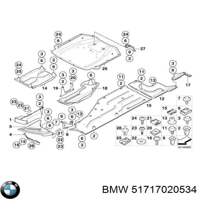 Protección inferior derecha BMW 51717020534 precio, desde 66,98 EUR