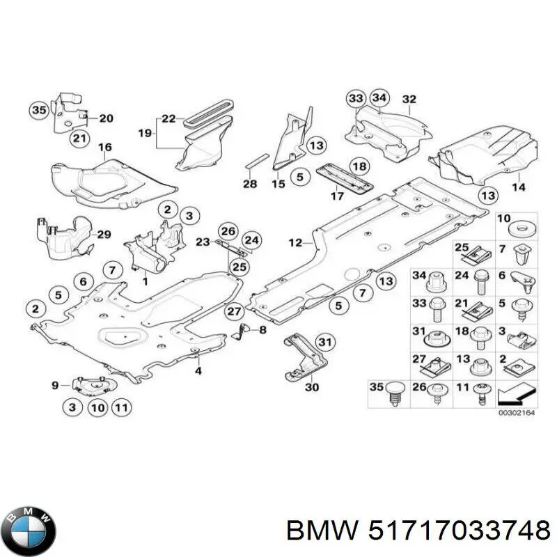 Revestimiento de los bajos, parte media para BMW 5 (E61)