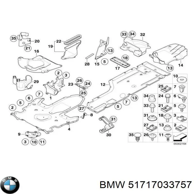 51717033757 BMW revestimiento de los bajos, izquierdo