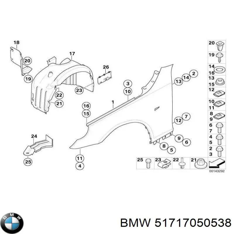 Guardalodos interior delantero derecho BMW 51717050538 precio, desde 48,29 EUR