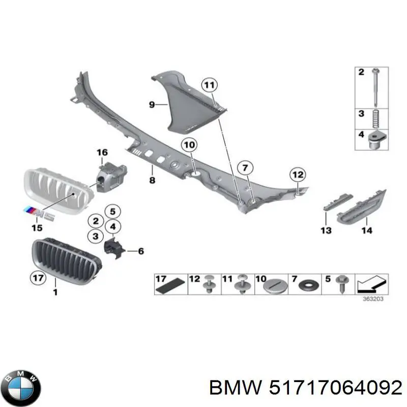Clip de fijación del guardabarros delantero BMW 51717064092 precio, desde 7,18 EUR