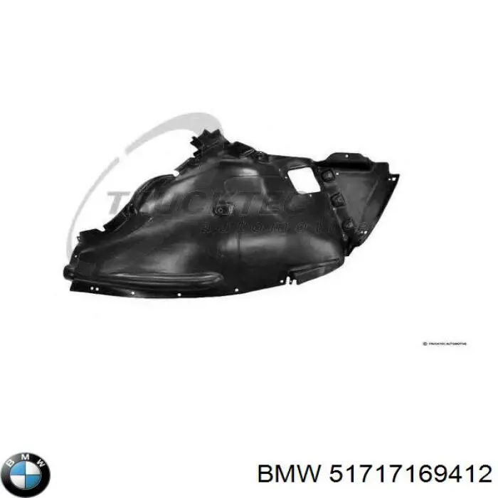 51717169412 BMW guardabarros interior, aleta delantera, derecho delantero