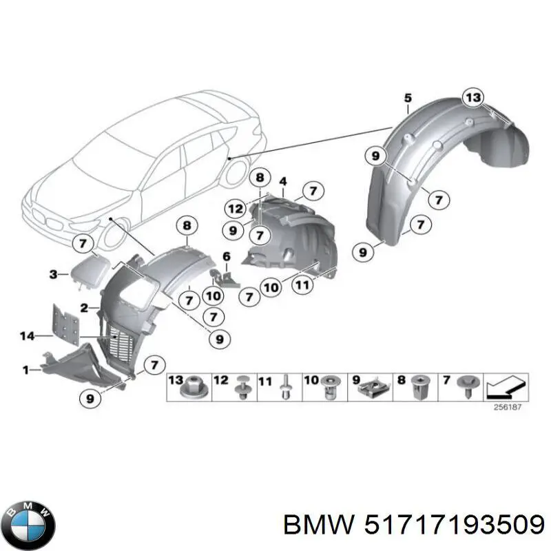 Guardalodos delantero izquierdo BMW 51717193509 precio, desde 36,56 EUR