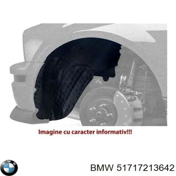 51717213642 BMW guardabarros interior, aleta delantera, derecho delantero