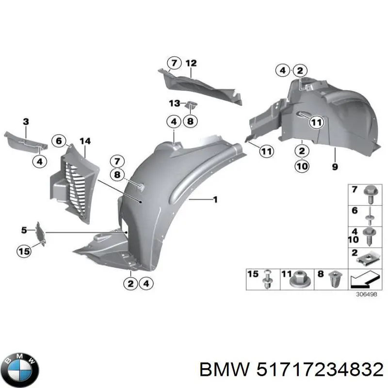 Comprar 51717234832 BMW Guardalodos interior delantero derecho