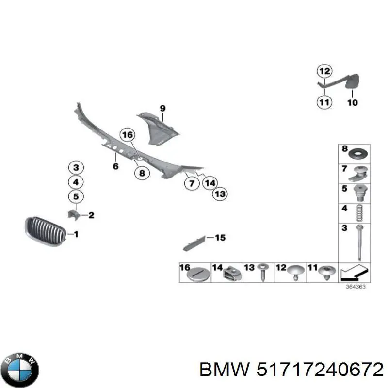 Canaleta del parabrisas BMW 51717240672 precio, desde 89,40 EUR