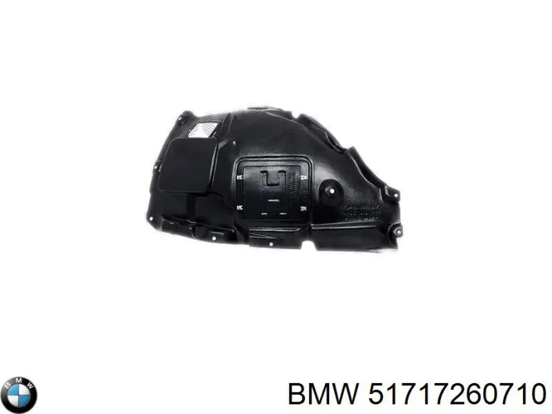 51717260710 BMW guardabarros interior, aleta delantera, derecho delantero