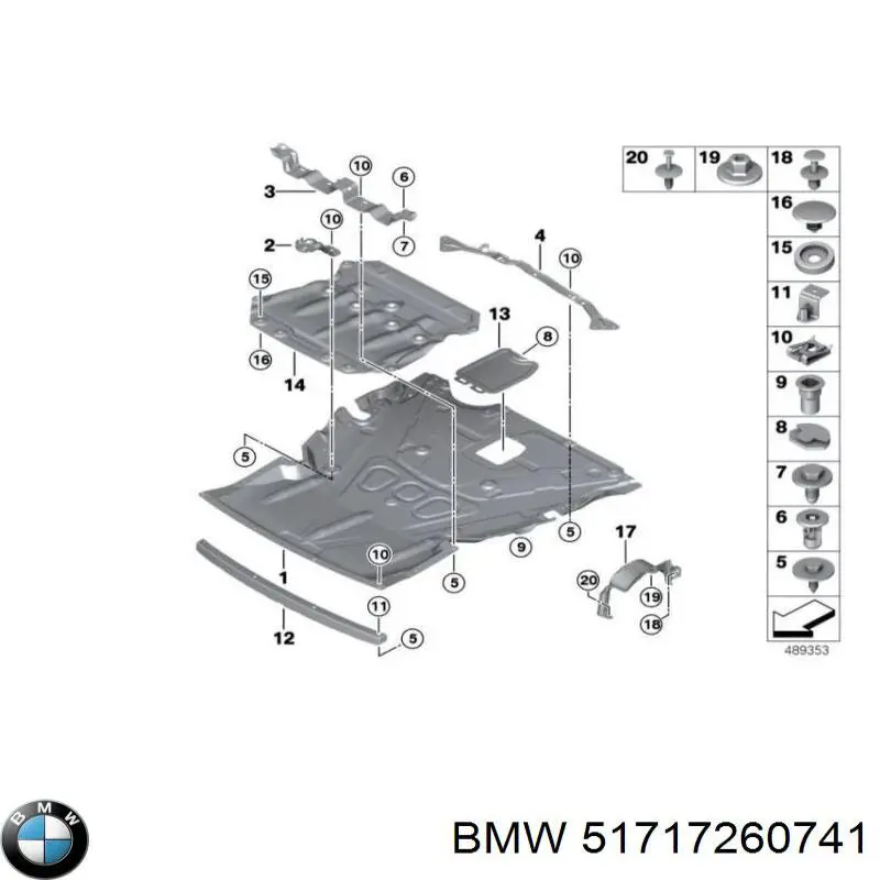 Protector contra salpicaduras del paso de rueda delantero BMW 51717260741 precio, desde 53,56 EUR