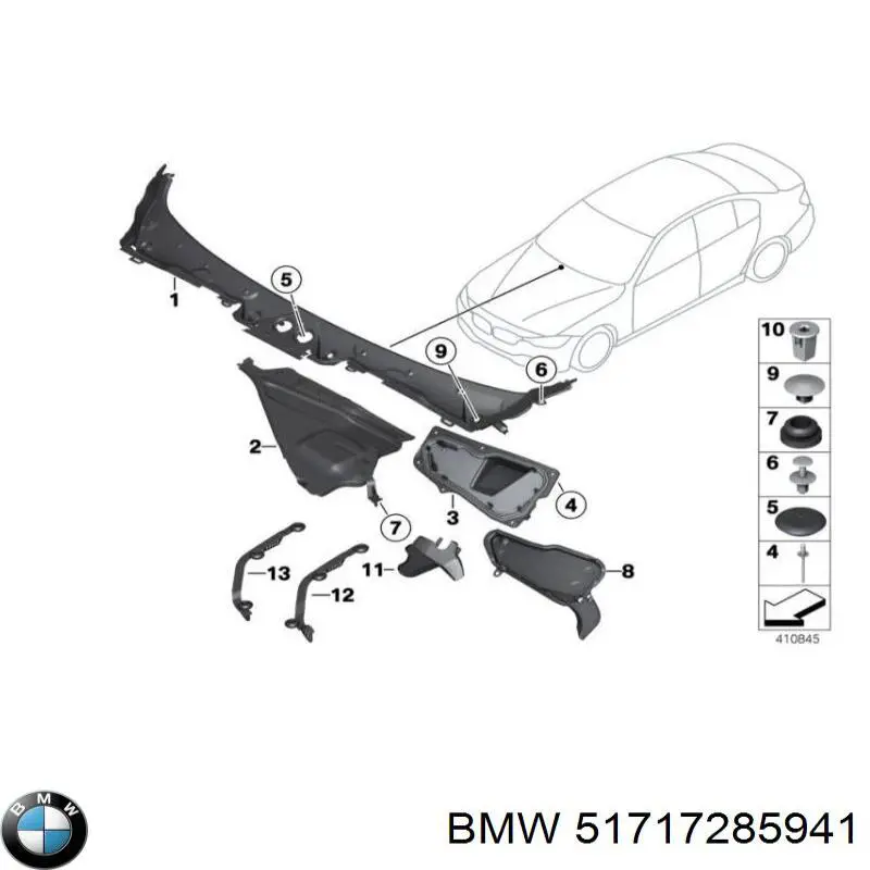 Rejilla de limpiaparabrisas BMW 51717285941 precio, desde 107,45 EUR
