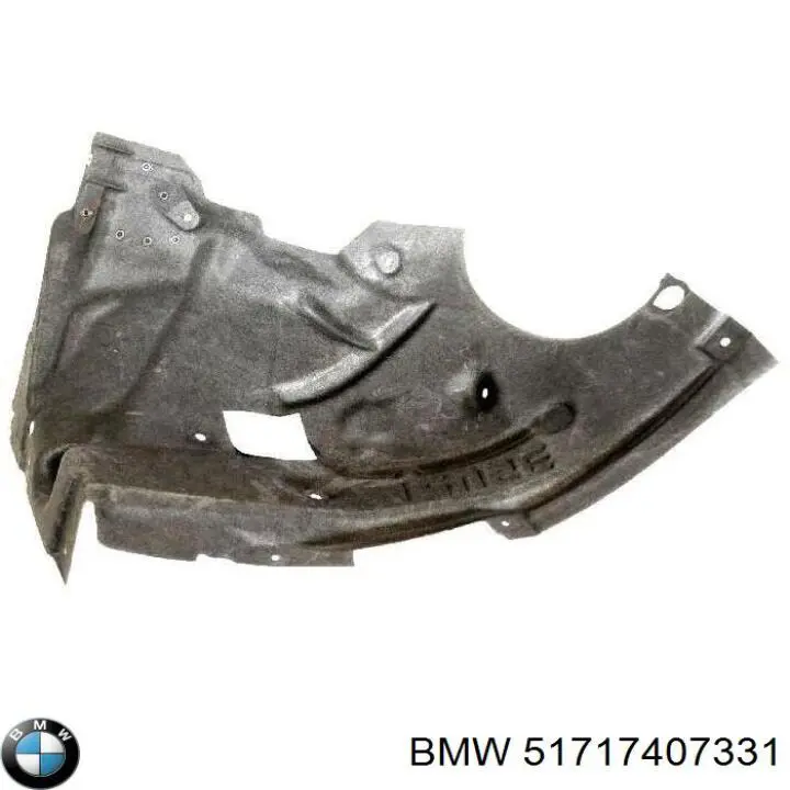 51717407331 BMW guardabarros interior, aleta delantera, izquierdo trasero