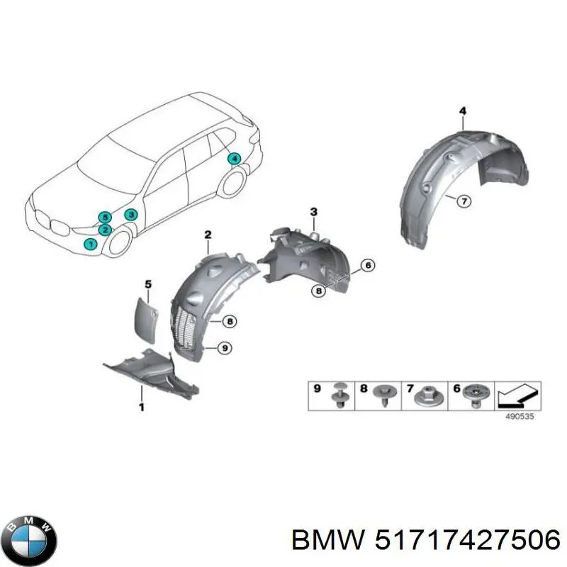 Guardalodos interior delantero derecho BMW 51717427506 precio, desde 114,46 EUR