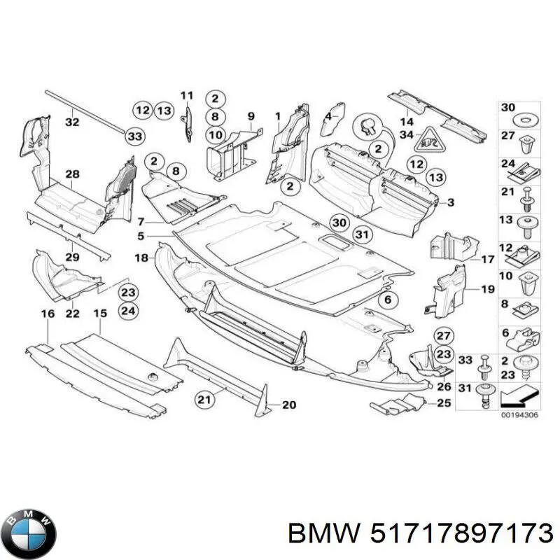 Comprar 51717897173 BMW Deflector de aire inferior del radiador