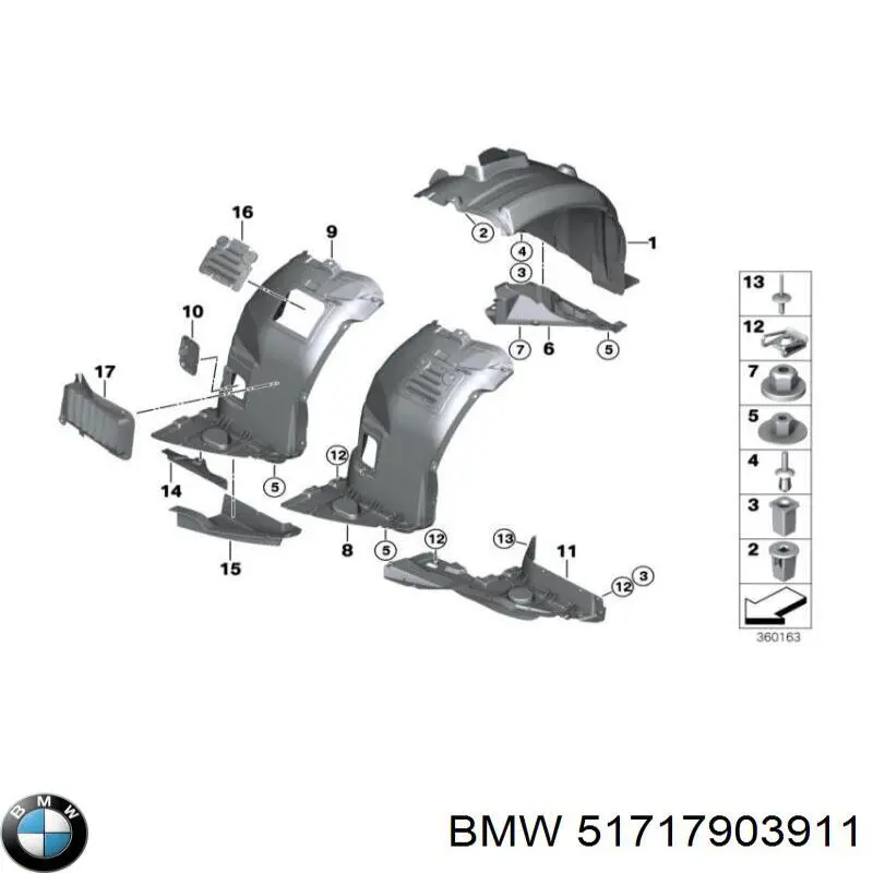 51717903911 BMW protección motor izquierda