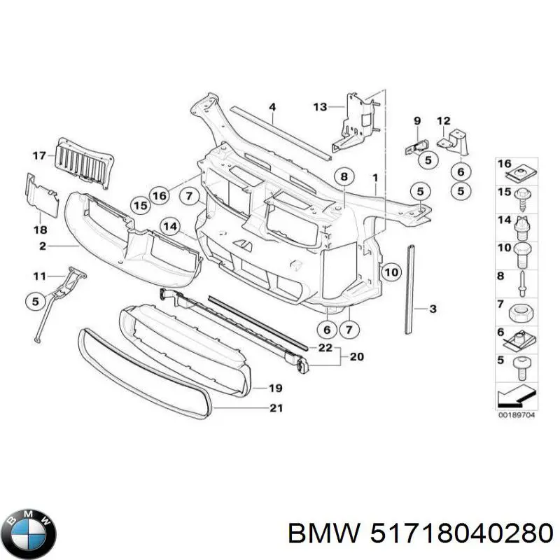 Soporte de radiador superior (panel de montaje para foco) para BMW 3 (E90)