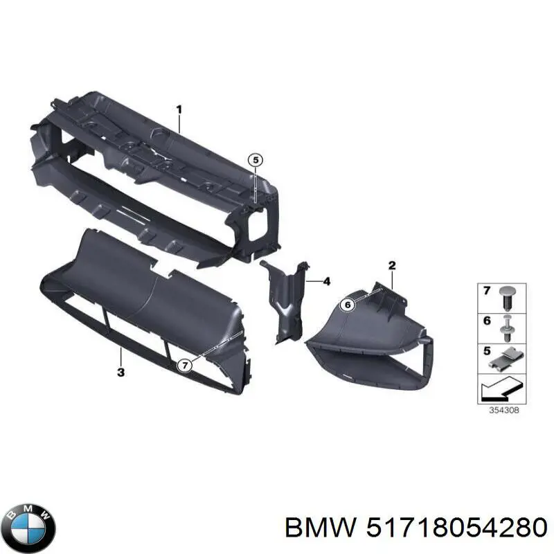 Comprar 51718054280 BMW Guardalodos interior delantero derecho