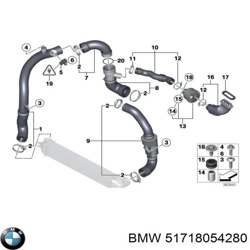 Guardalodos interior delantero derecho 51718054280 BMW