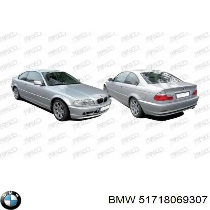 Protector contra salpicaduras del paso de rueda delantero BMW 51718069307 precio, desde 42,91 EUR