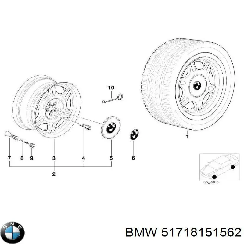Comprar 51718151562 BMW Paso de rueda delantero derecho