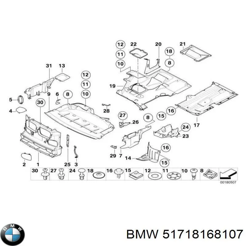51718168107 BMW protección motor trasera