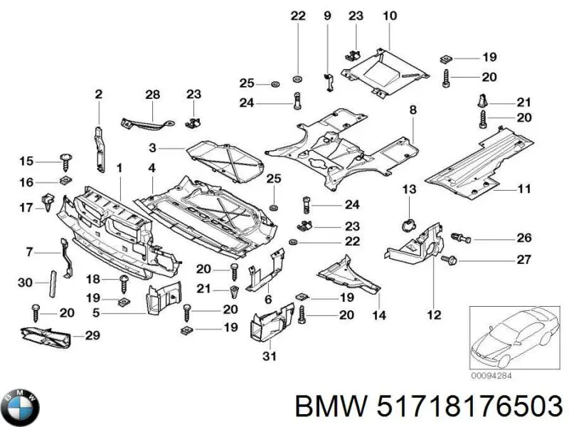 Comprar 51718176503 BMW Tuerca remachable para tornillo autorroscante