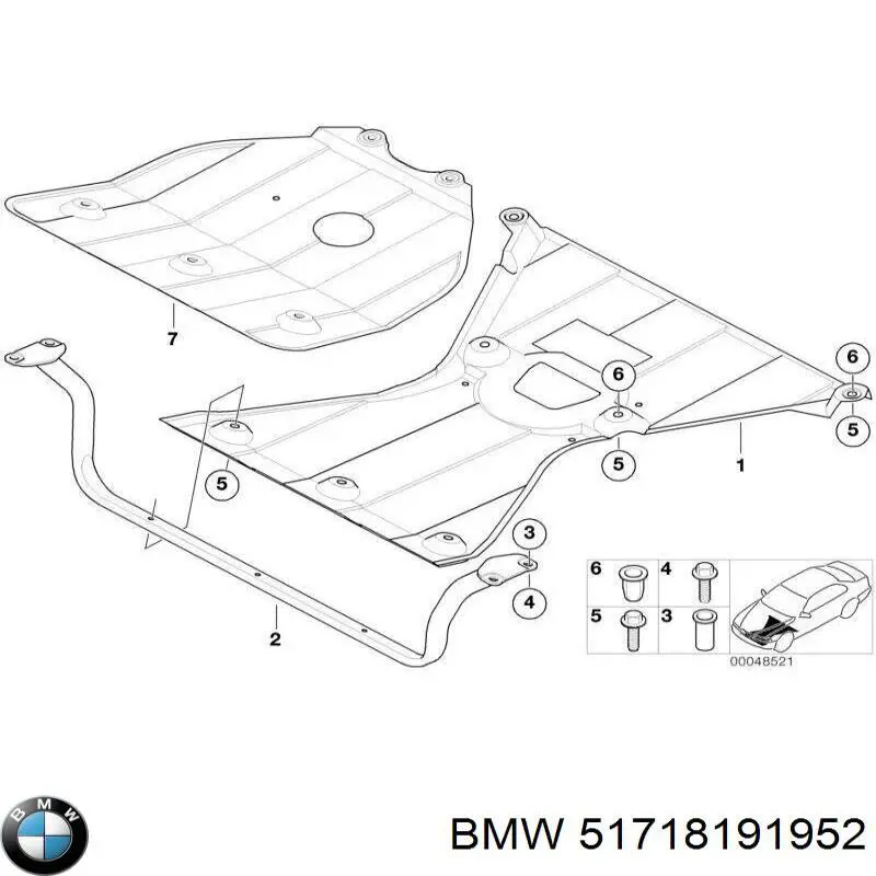 51718191952 BMW protección motor /empotramiento