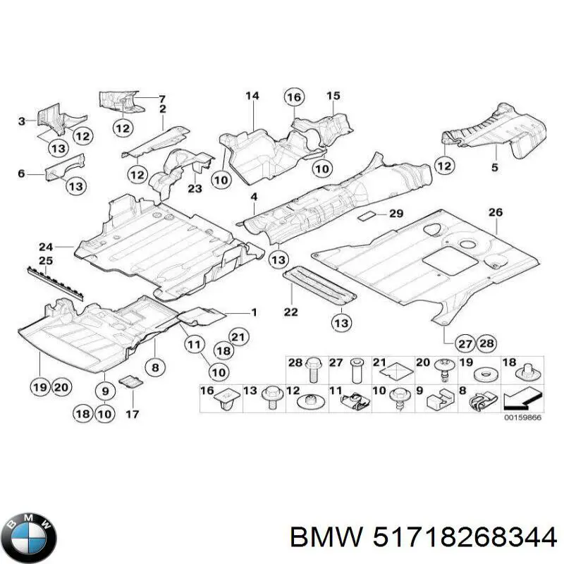 51718268344 BMW protección motor / empotramiento