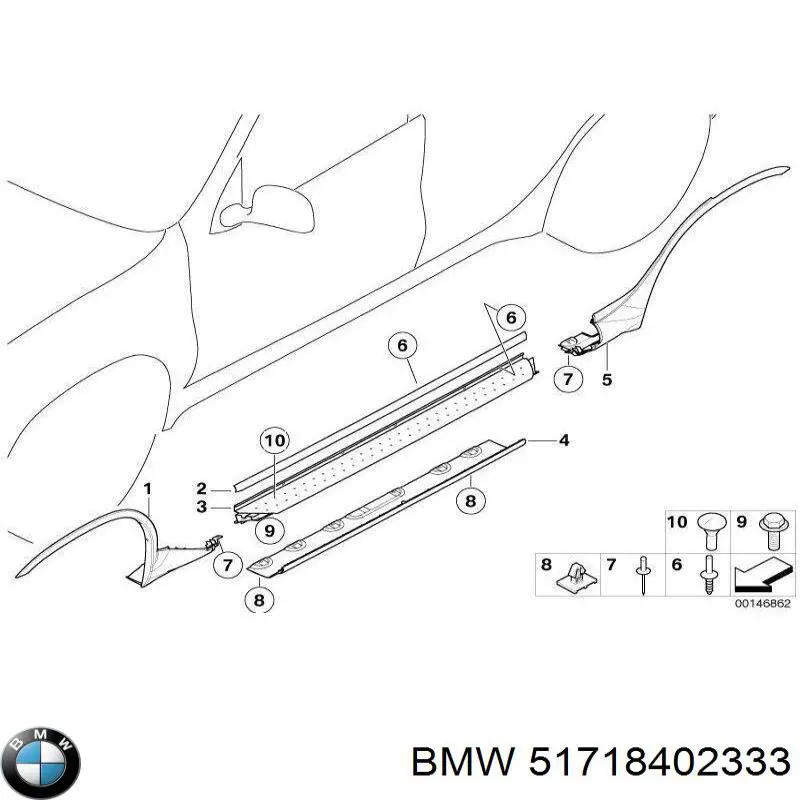Aletín guardabarros delantero izquierdo para BMW X5 (E53)