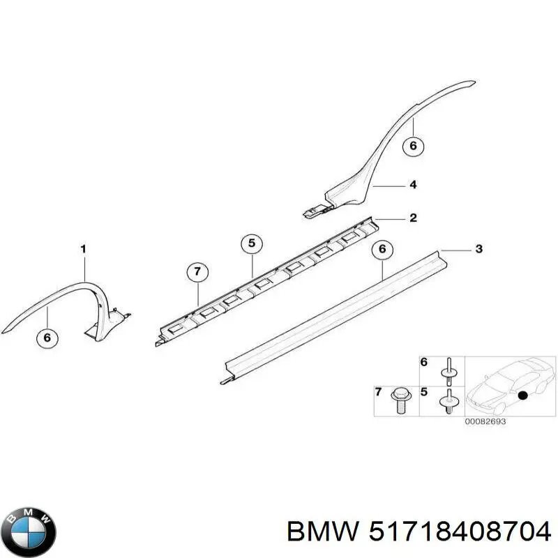 Comprar 51718408704 BMW Extensión de la aleta delantera derecha