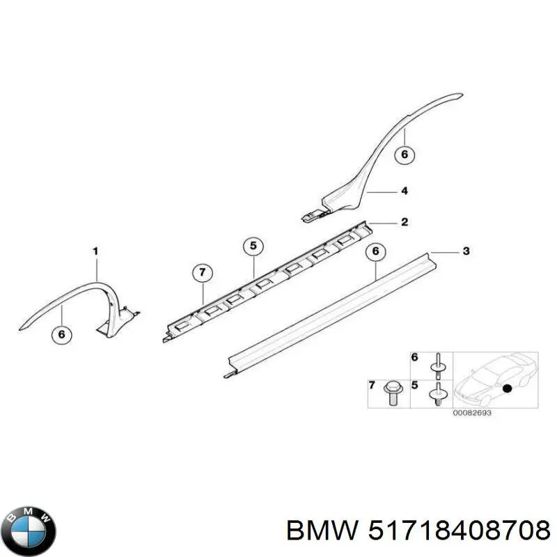 Aletín guardabarros trasero derecho para BMW X5 (E53)