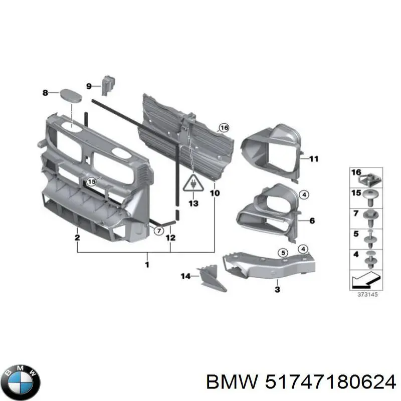 Conducto de aire, disco de freno, derecho para BMW X6 (E72)