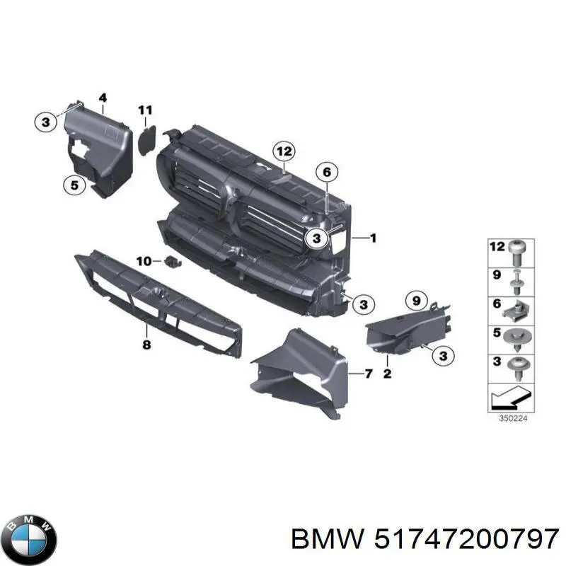 Conducto de aire, disco de freno, izquierdo para BMW 5 (F10)