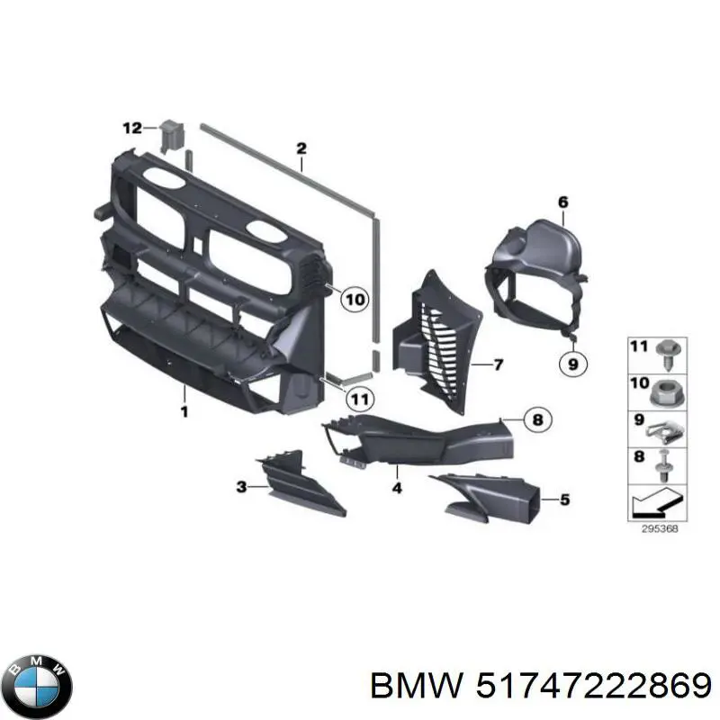 51747222869 BMW deflector de aire, radiador
