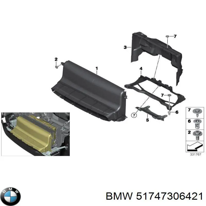 Deflector de aire del radiador BMW 51747306421 precio, desde 492,67 EUR
