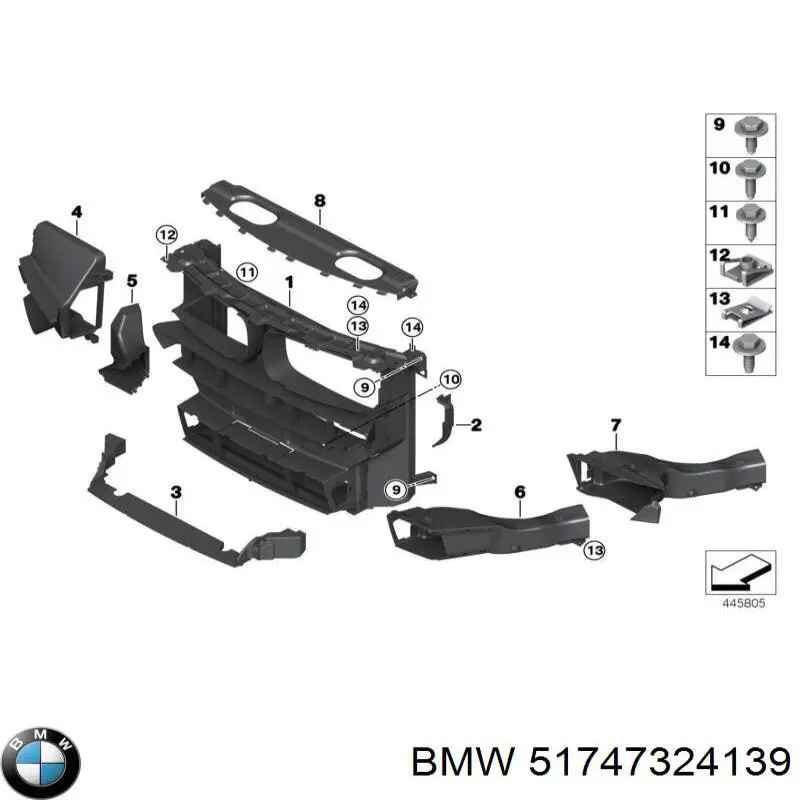 Deflector de aire del radiador izquierdo BMW 51747324139 precio, desde 49,66 EUR