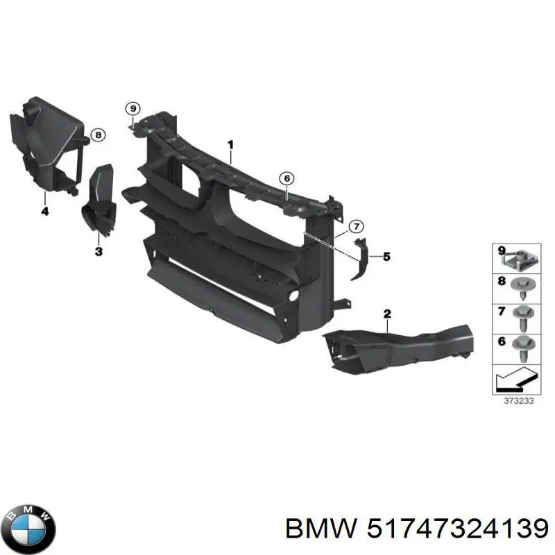 51747324139 BMW Deflector de aire del radiador izquierdo