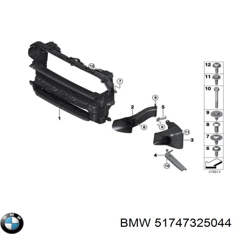 Soporte izquierdo del radiador BMW 51747325044 precio, desde 80,24 EUR