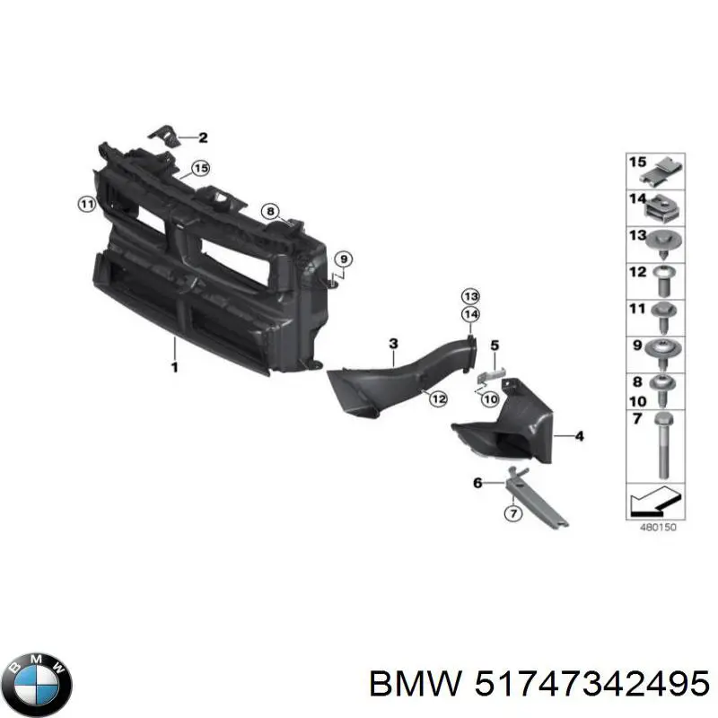 Comprar 51747342495 BMW Deflector de aire del radiador izquierdo