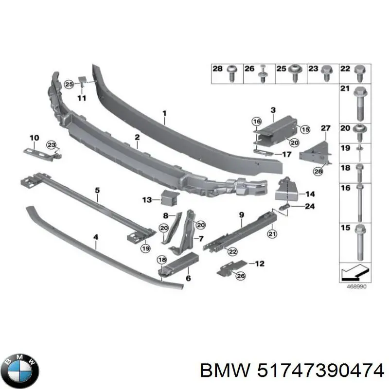Deflector de aire del radiador BMW 51747390474 precio, desde 159,72 EUR