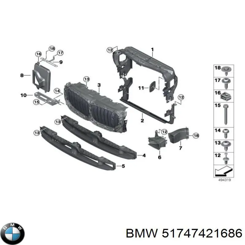 Conducto de aire, disco de freno, derecho para BMW X5 (G05, F95)