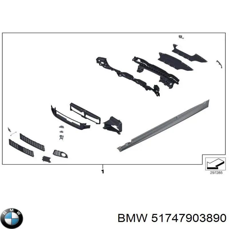 51747903890 BMW deflector de aire, radiador, derecho