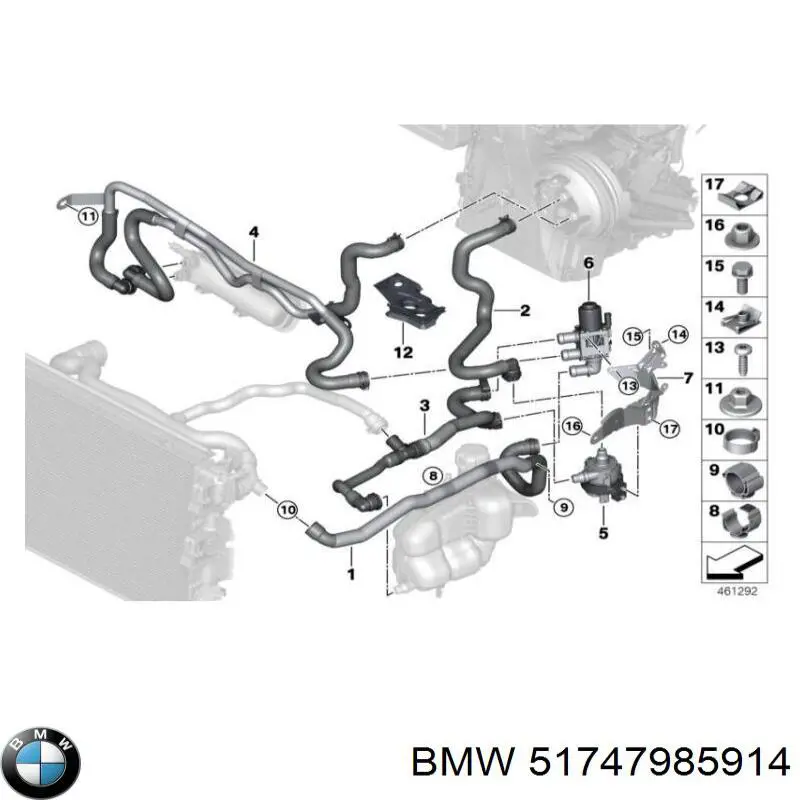 51747985914 BMW clips de fijación de pasaruedas de aleta delantera