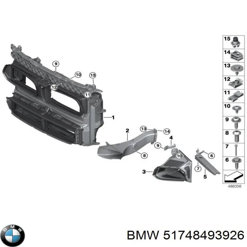 Deflector de aire del radiador BMW 51748493926 precio, desde 484,91 EUR