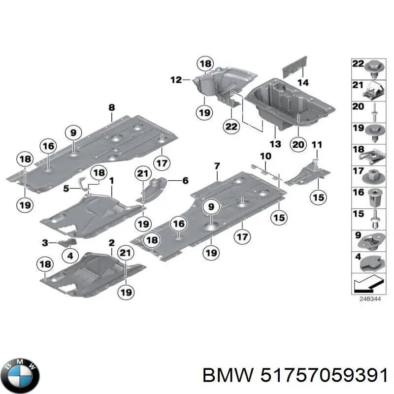 Comprar 51757059391 BMW Protección inferior izquierda