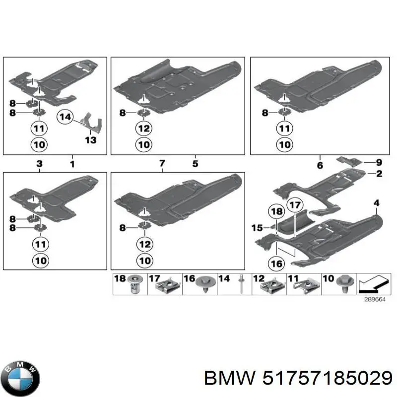 Protección de bajos, parte central BMW 51757185029 precio, desde 136,25 EUR